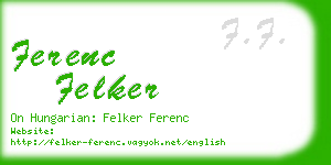 ferenc felker business card